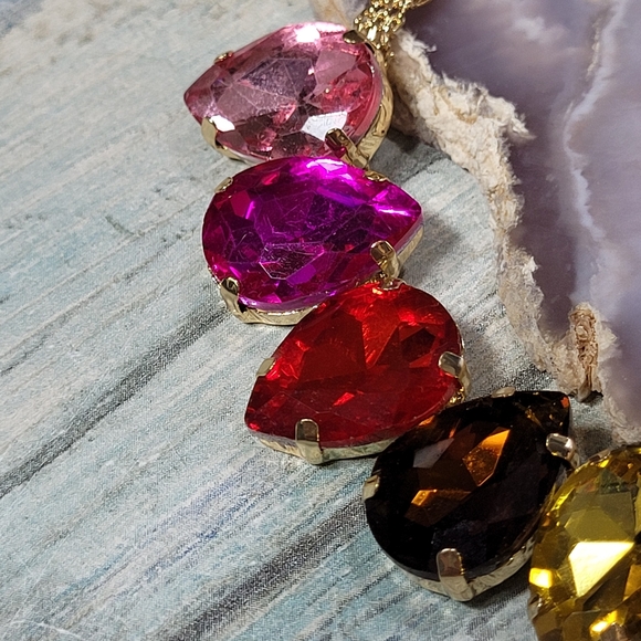 Multicolor Teardrop Necklace - Picture 4 of 10